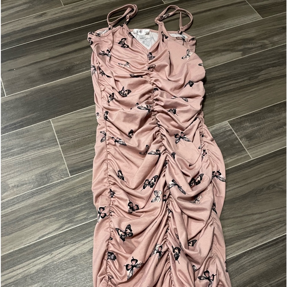 Butterfly designed body con maxi dress